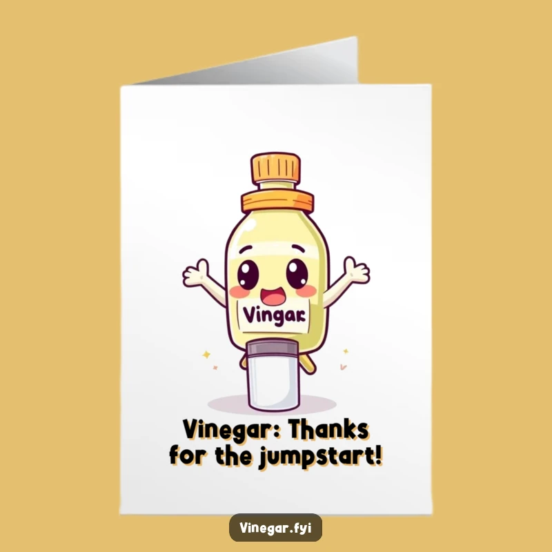 Free Printable Leaping Vinegar Thanks Card - Funny Downloadable Gift