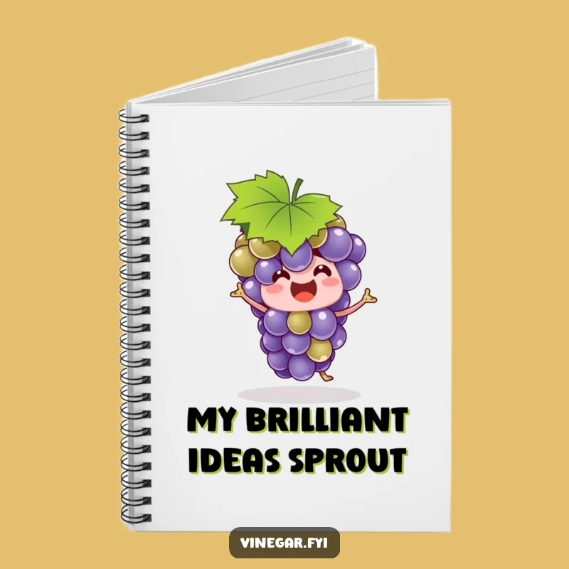 Funny Grape Bunch Notebook - Silly Leaf Hat Dancer, Journaling Gift Idea