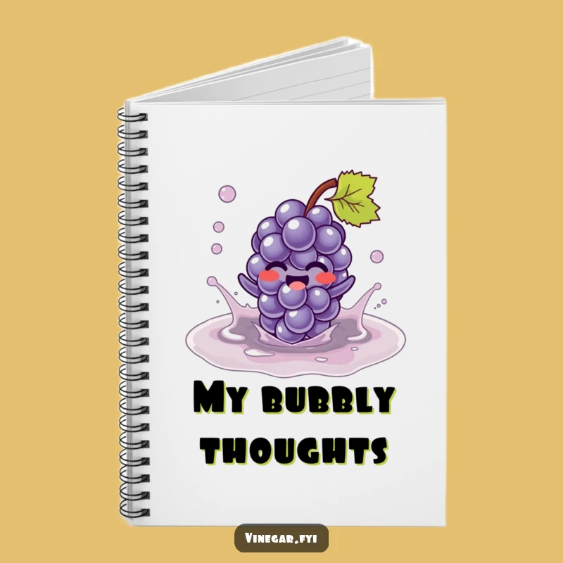 Funny Kawaii Grape Juice Notebook - Jot Down Your Happy Thoughts