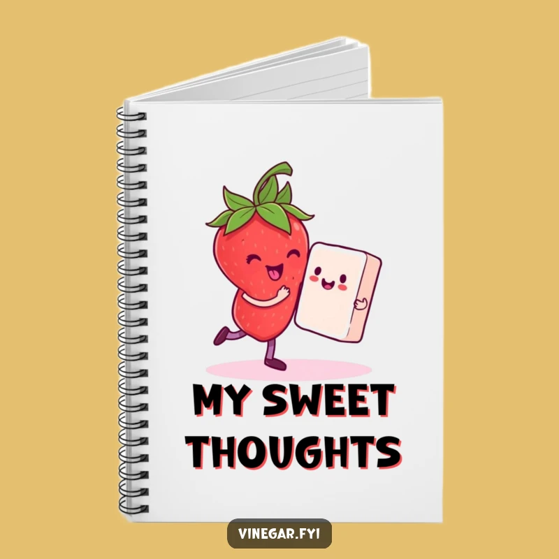 Funny Strawberry Dancing Notebook - Jot Down Ideas with Sweetness