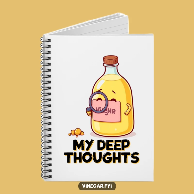 Funny Vinegar Bottle Notebook - Document Discoveries with a Smile