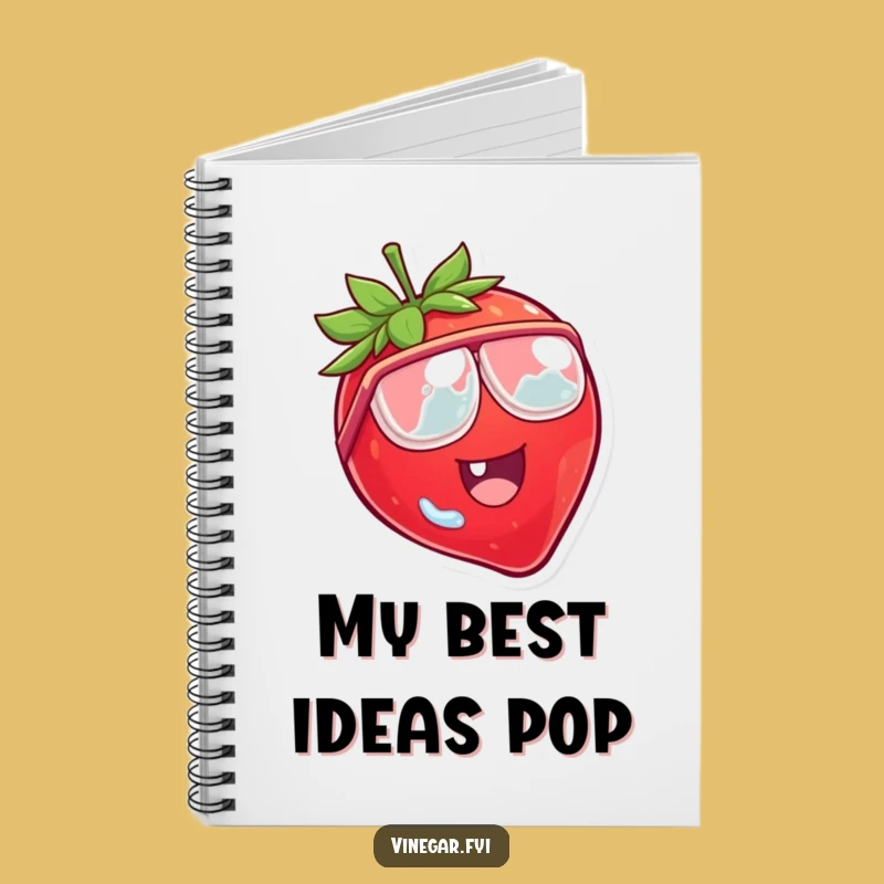 Funny Strawberry Notebook: Spiral Fruit Cartoon Journal for Notes
