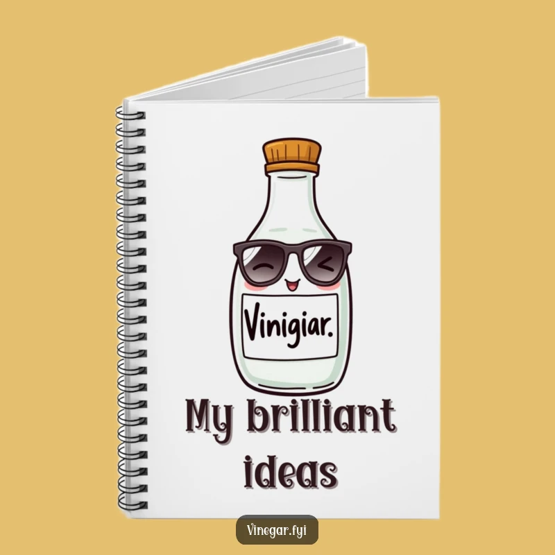 Funny Winking Vinegar Bottle Notebook - Jot Down Ideas with a Smile