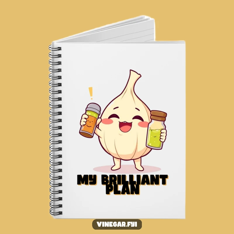 Funny Garlic Vinaigrette Notebook - Jot Down Ideas with Hilarious Clove Flair!