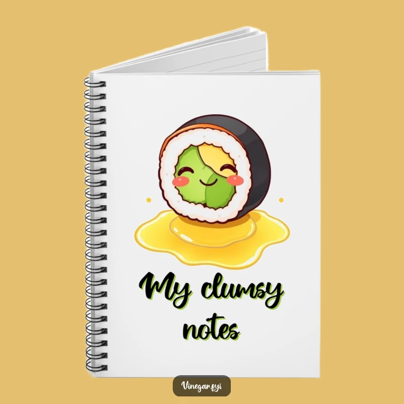 Funny Sushi Slipping Notebook - Comical Food Journal