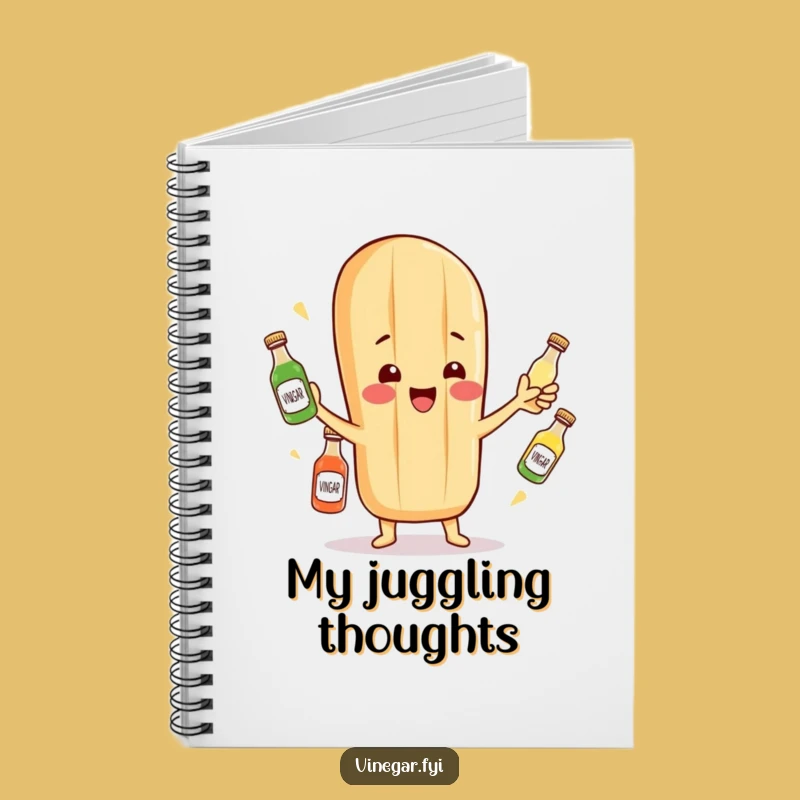 Funny Baguette Notebook: Spiral Food Cartoon Journal for Notes