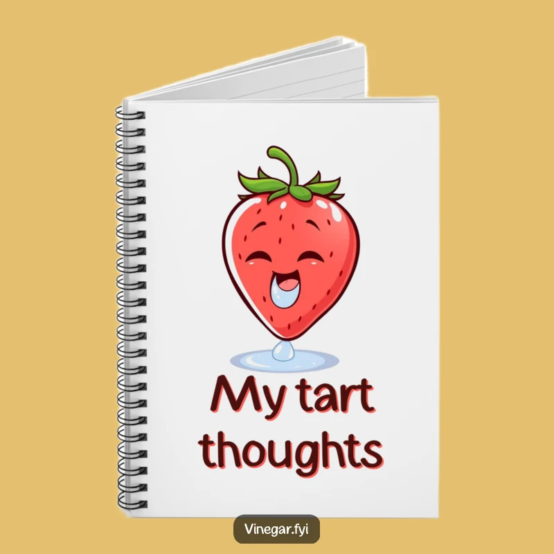Funny Strawberry Vinegar Notebook - Cheerful Wince Journal