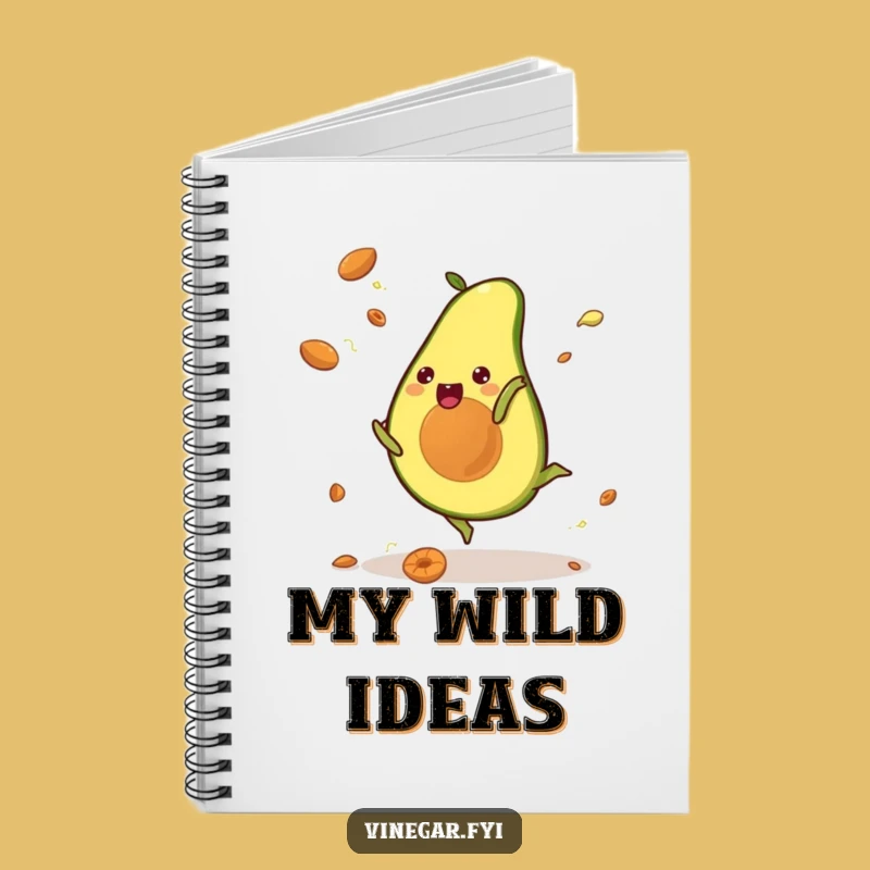 Funny Kawaii Avocado Cartwheel Notebook: Jot Down Your Funniest Ideas