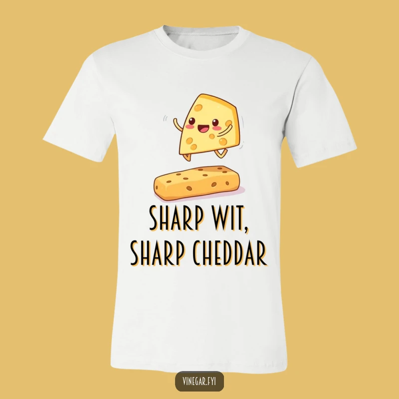 Funny Cheese Wedge T-Shirt: Cheerful Leapfrog Tee, Great Humorous Gift