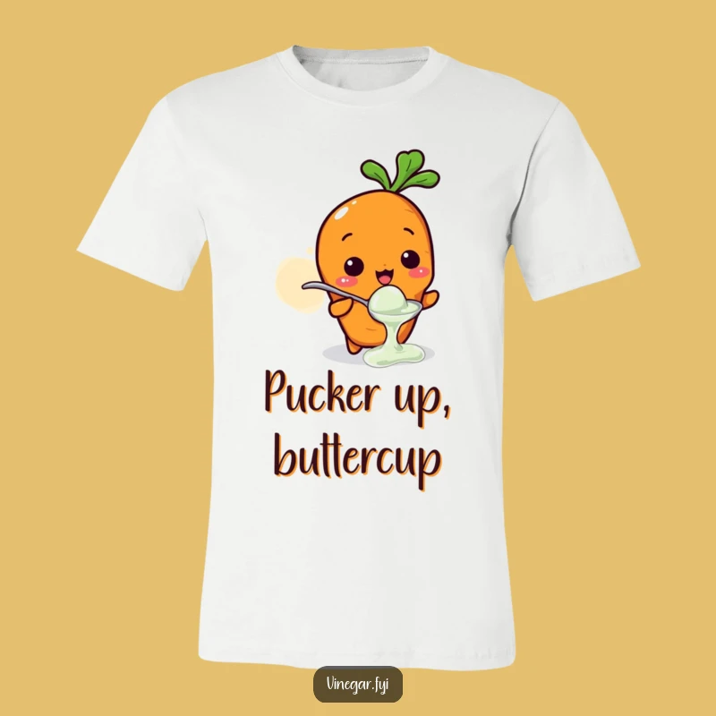 Funny Kawaii Carrot Vinegar Tasting T-Shirt, Hilarious Vegetable Fashion, Cool Gift