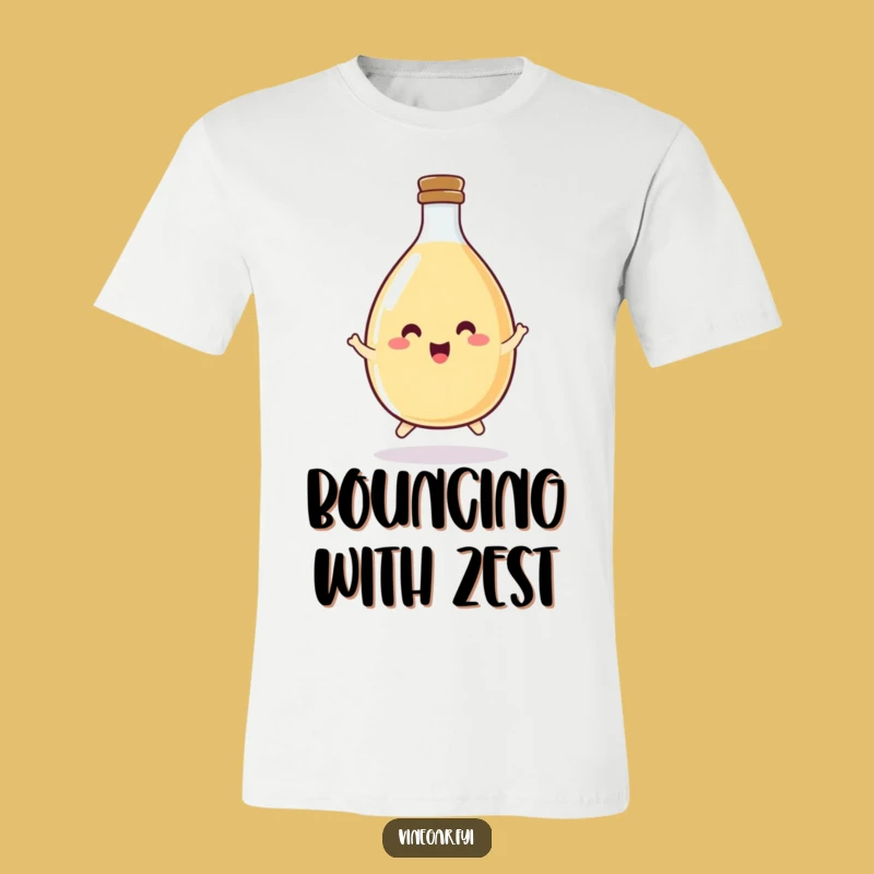 Funny Vinegar Bottle Hop T-Shirt: Happy Round Bottle, Great Funny Gift for Foodies