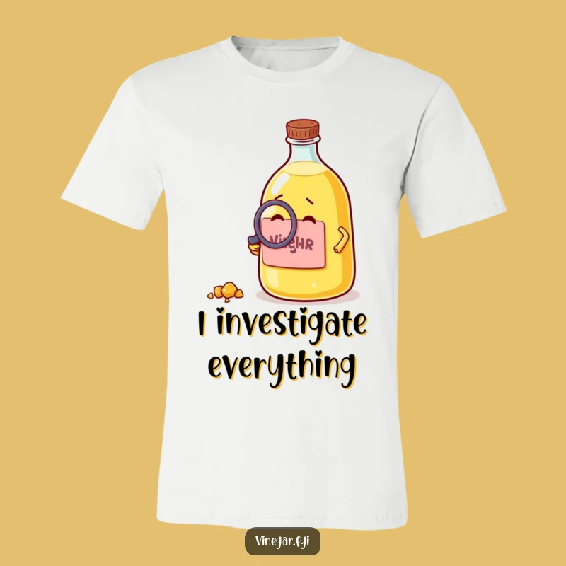 Funny Vinegar Bottle T-Shirt - Investigate Life's Little Mysteries