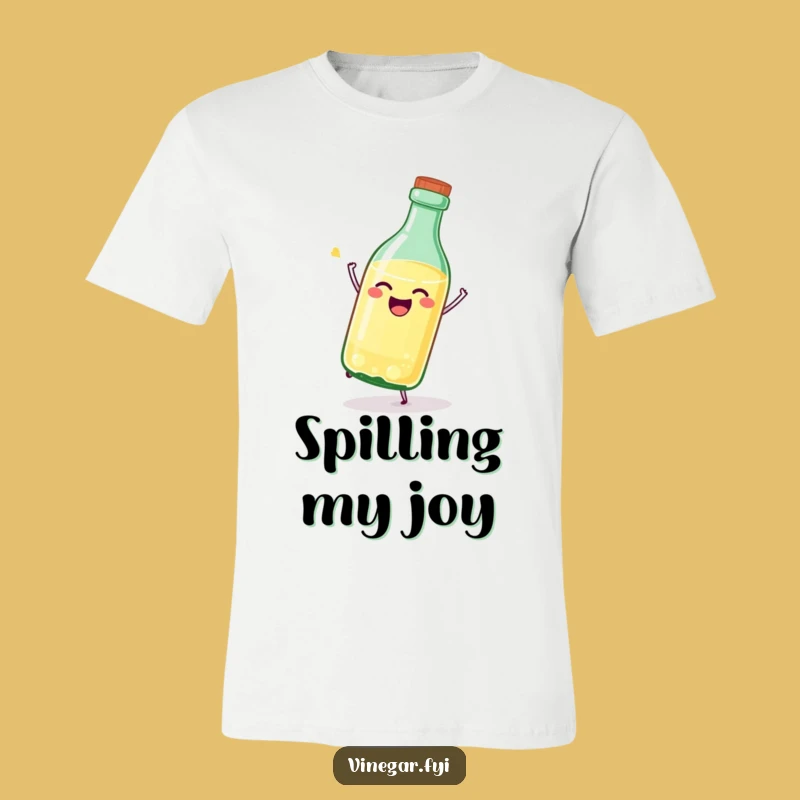 Funny Vinegar Bottle T-Shirt: Joyful Tipping Over, Great Funny Gift for Cooks