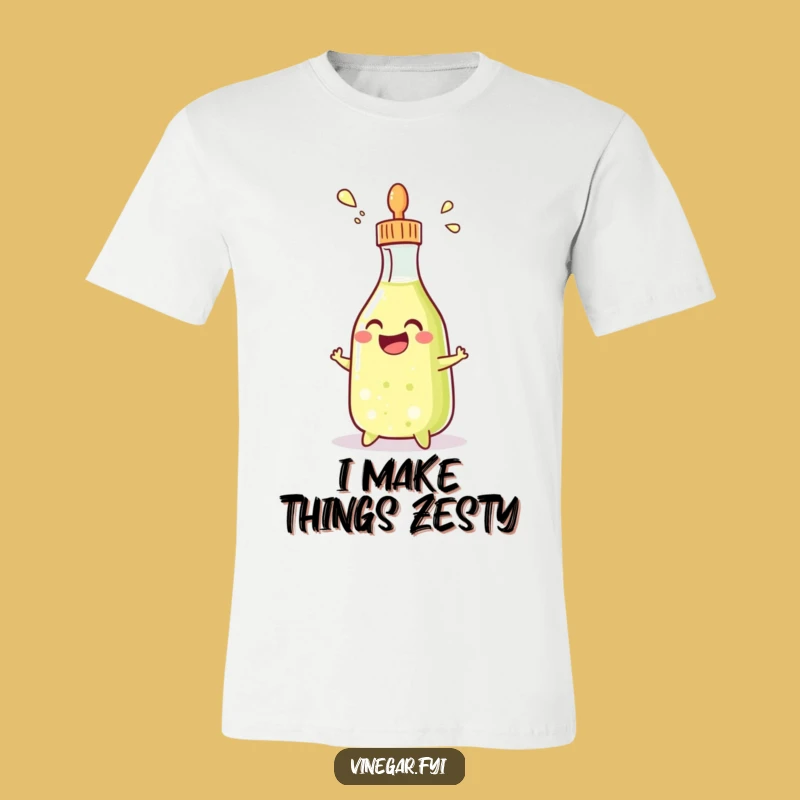 Funny Condiment Bottle T-Shirt: Squirting Vinegar with a Grin, Hilarious Gift