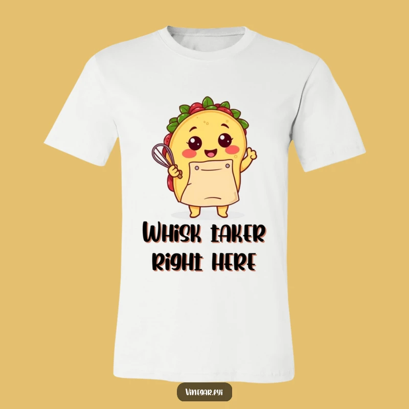 Funny Kawaii Taco Whisking T-Shirt - Deliciously Humorous Kitchen Tee