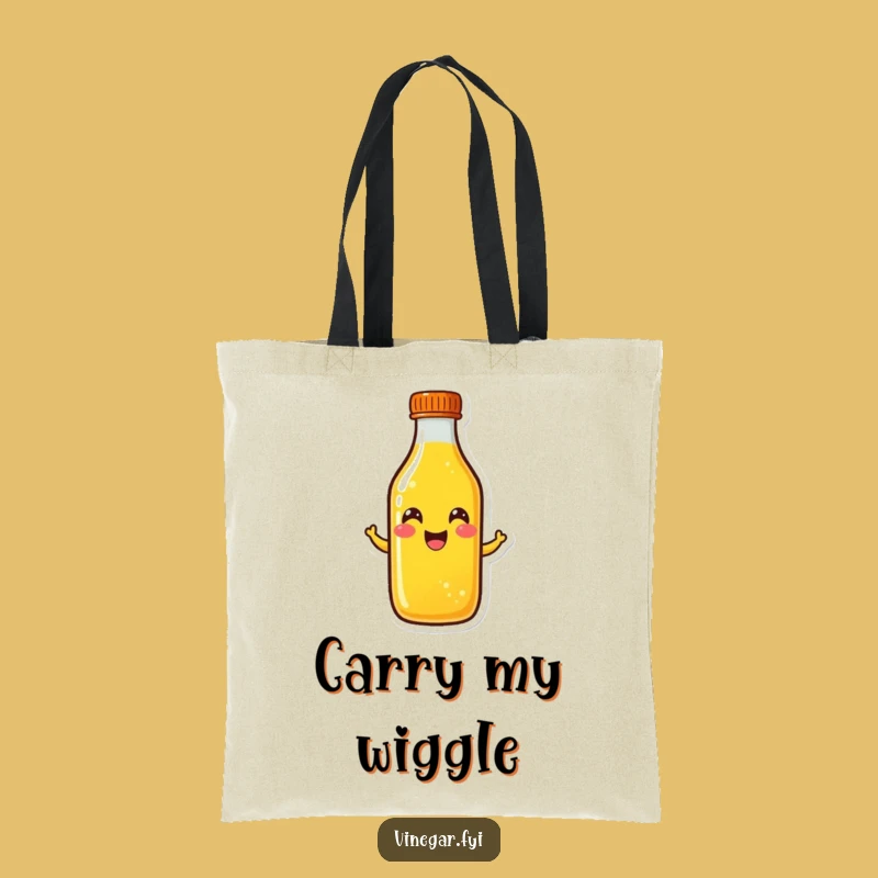 Funny Yellow Liquid Bottle Tote Bag: Cheerful Wiggle, Perfect Happy Gift