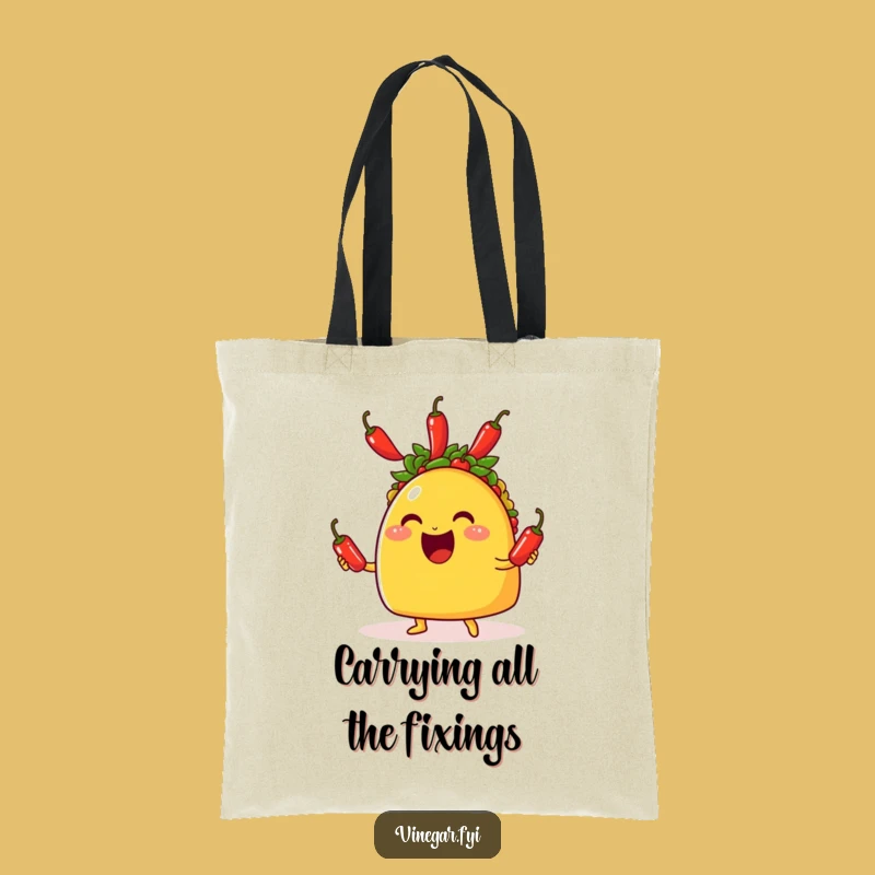 Funny Taco Juggling Peppers Tote Bag - Carry Your Laughs in Style
