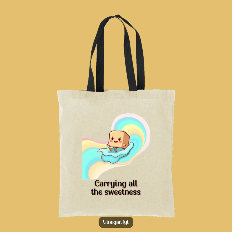 Funny Sugar Cube Wave Tote Bag: Carry Your Sweetness Everywhere!