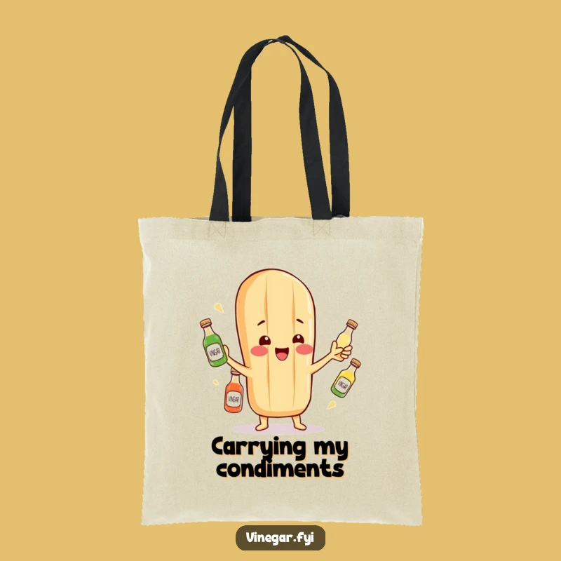 Funny Baguette Tote Bag: Durable Food Cartoon Accessory