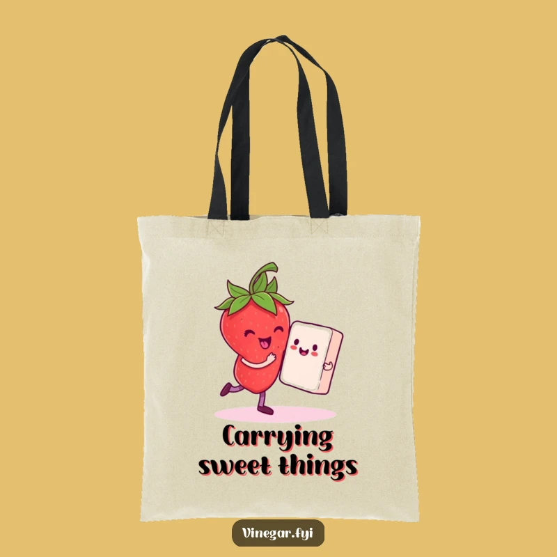 Funny Strawberry Dancing Tote Bag - Carry Your Sweetness and Style