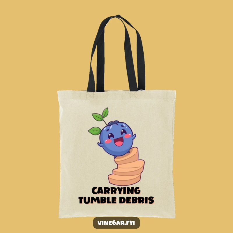 Funny Blueberry Stair Roll Tote Bag: Surprised Fruit Accessory for Everyday Errands