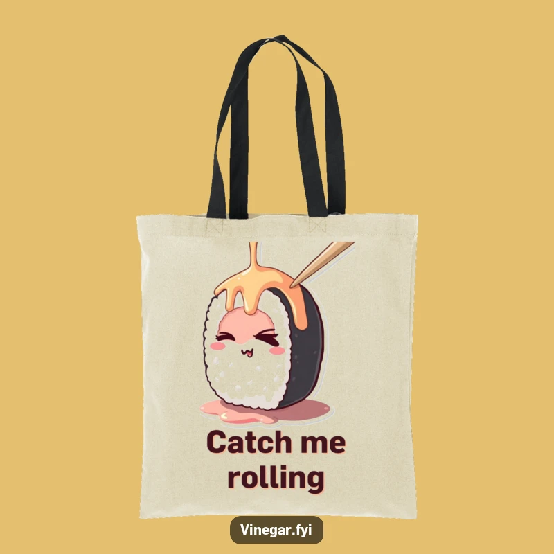 Funny Kawaii Sushi Tote Bag - Spacious & Hilarious Carry-All for Foodies