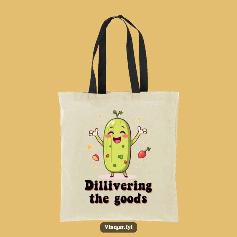 Funny Pickle Dance Tote Bag: Happy Salad Accessory for Market Trips