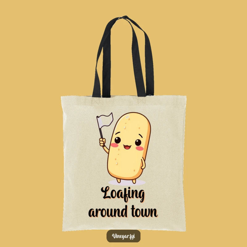 Funny Baguette Waving Flag Tote Bag: Carry Your Bread & Smiles