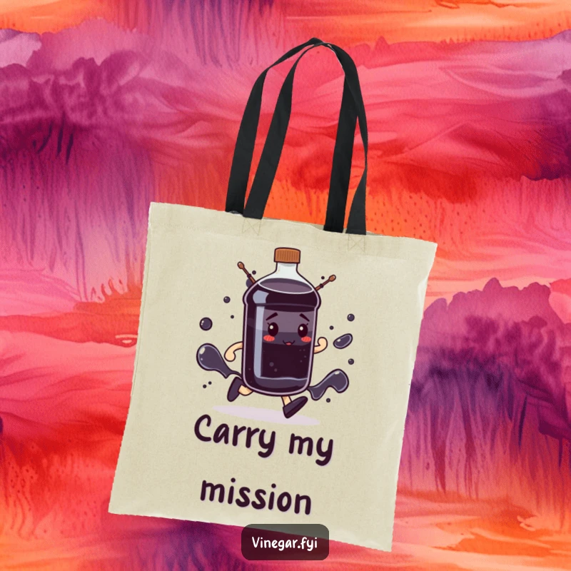 Funny determined dark liquid bottle tote bag marching with purpose, ideal for carrying essentials with motivation, a funny gift.