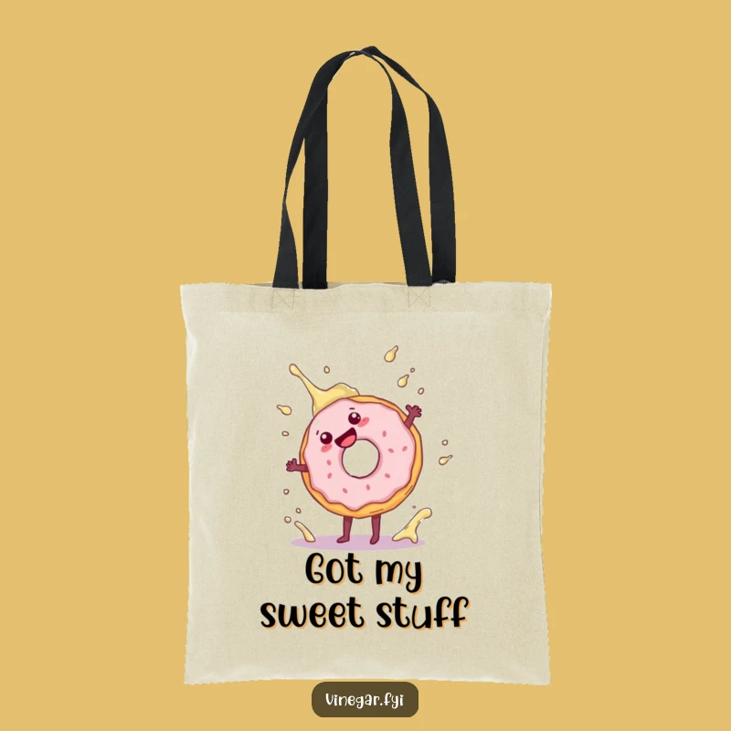 Funny Donut Cartwheel Tote Bag: Carry Your Laughs with this Splashy Doughnut Accessory!