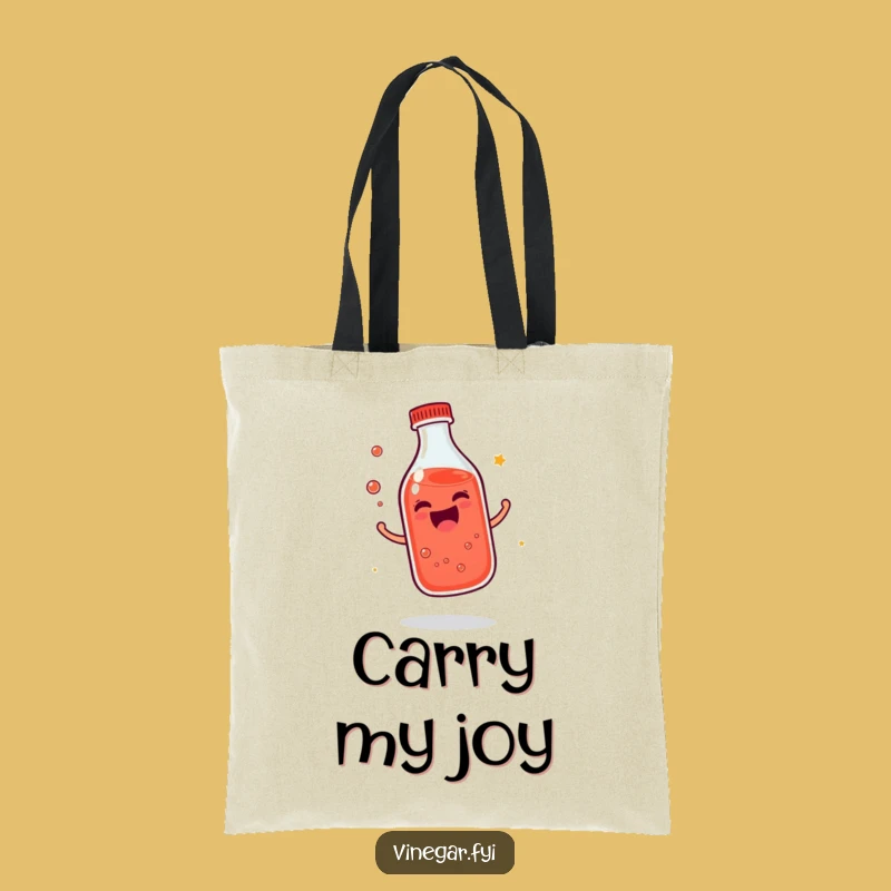Funny Giggling Bottle Tote Bag: Red Liquid Joy, Perfect Happy Gift