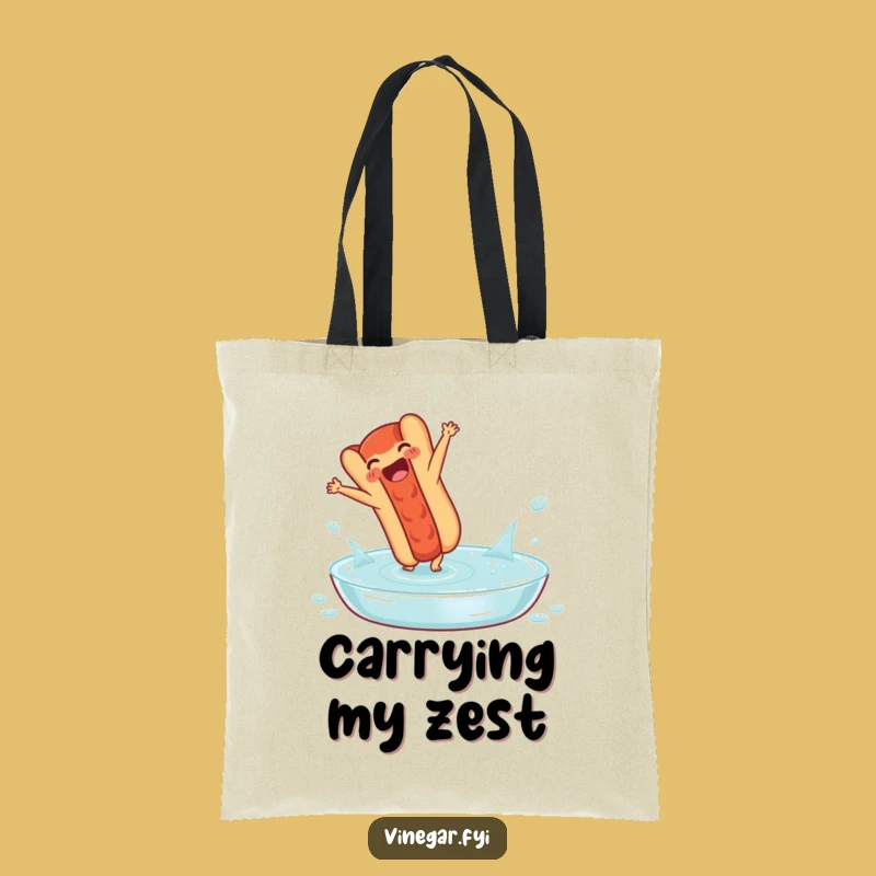 Funny Hot Dog Cartwheel Tote Bag: Carry Your Goods with Zesty Humor
