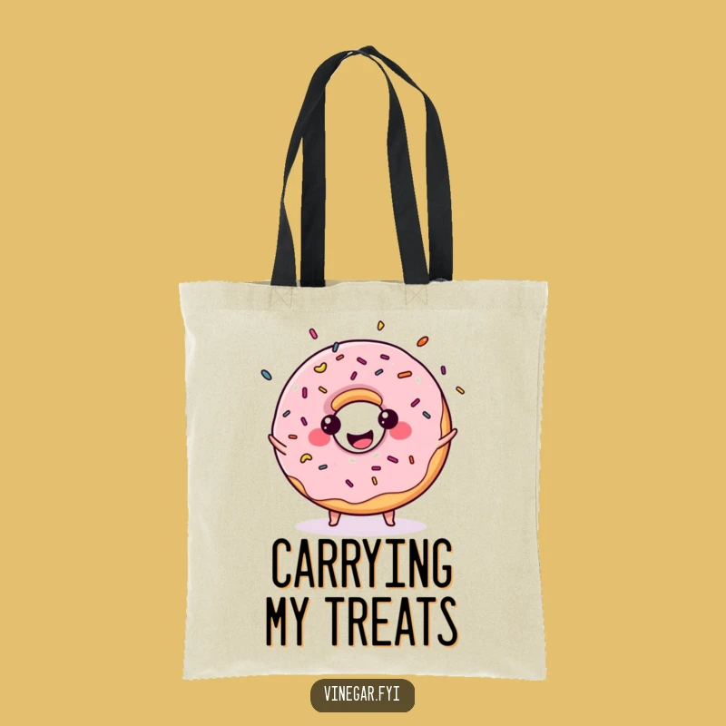 Funny Kawaii Donut Juggling Sprinkles Tote Bag: Carry Your Sweetness