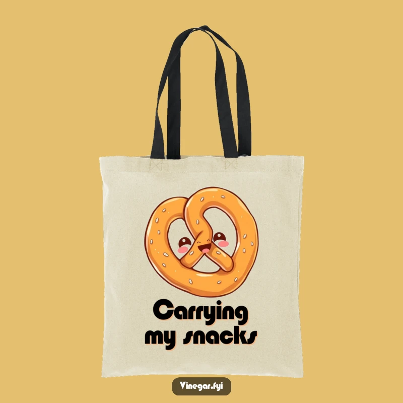 Funny Kawaii Pretzel Twist Tote Bag: Carry Your Salty Charm