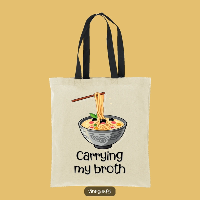Funny Kawaii Ramen Tote Bag - Spacious & Hilarious Carry-All for Foodies