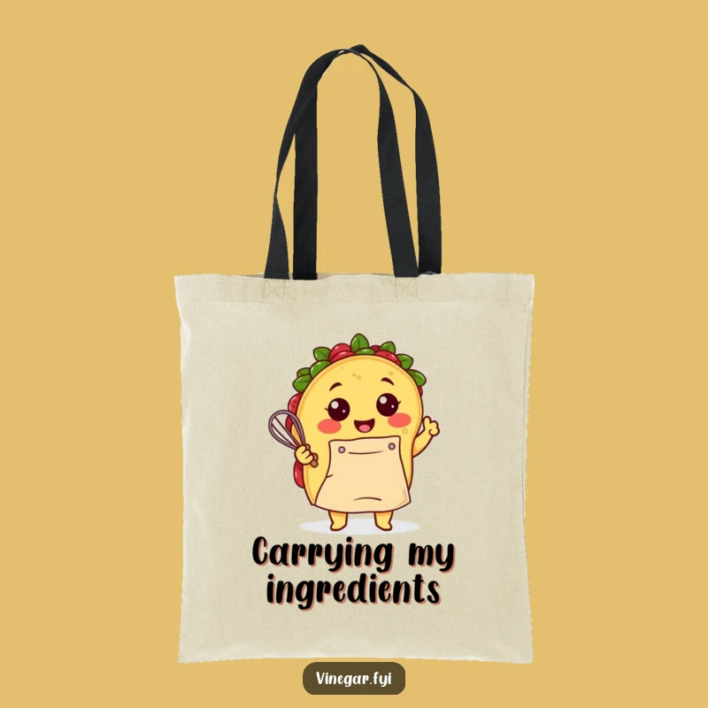 Funny Kawaii Taco Chef Tote Bag - Carry Your Culinary Humor