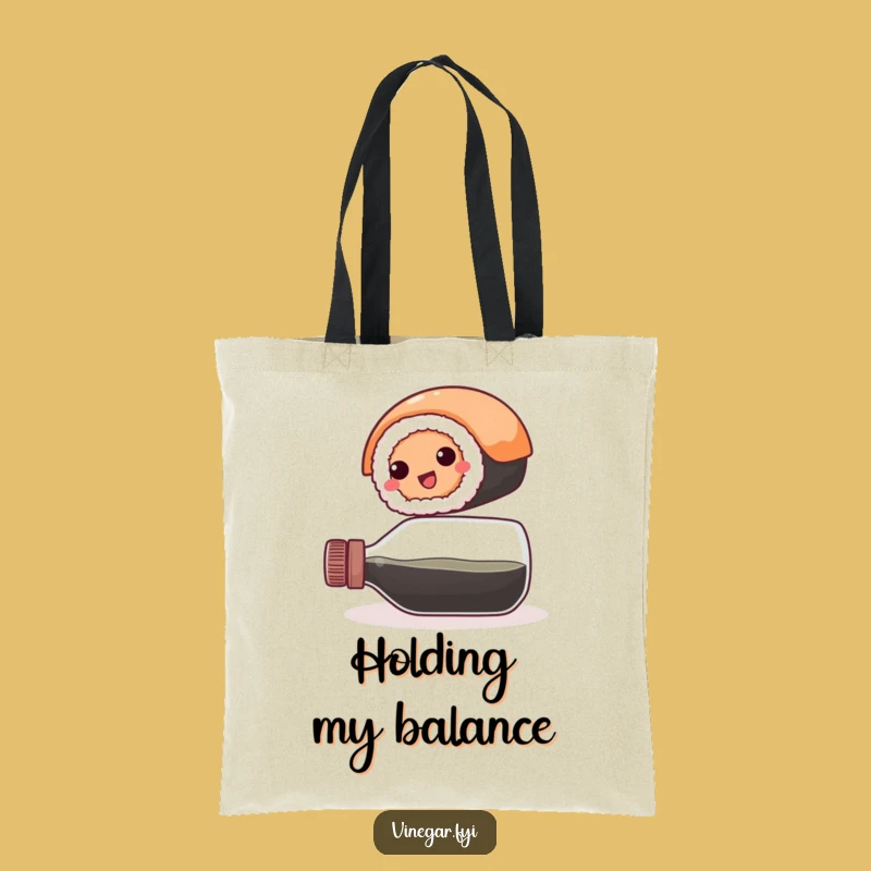 Funny Sushi Balance Tote Bag: Carry Your Goods with Foodie Flair