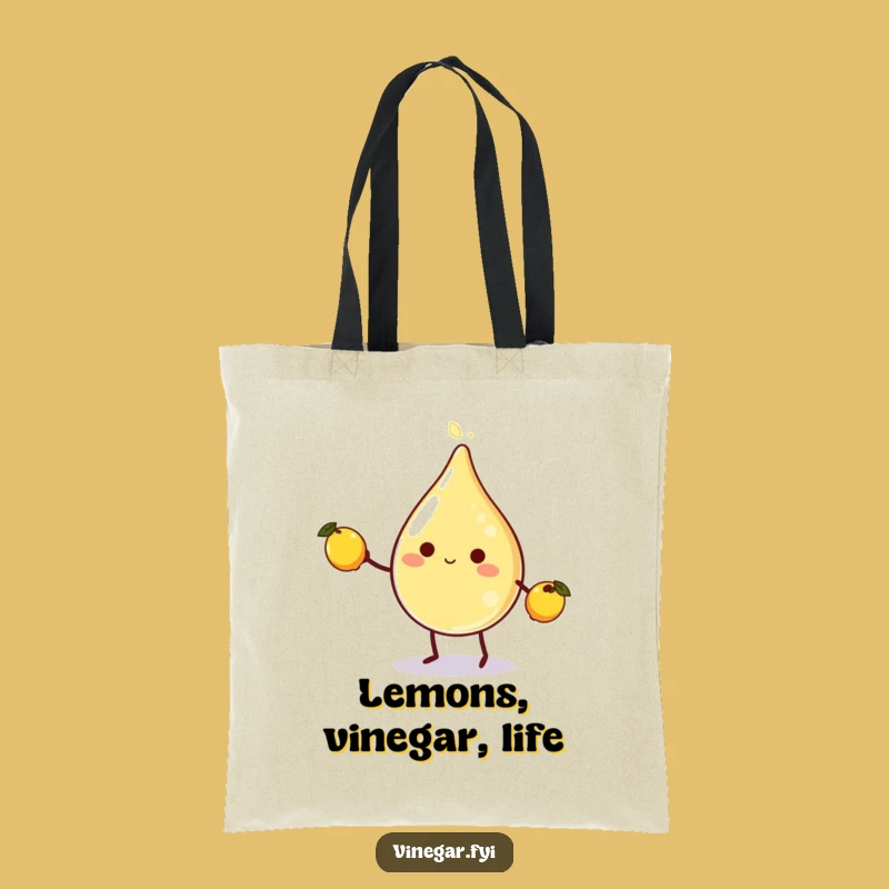 Funny Vinegar Lemon Juggling Tote Bag: Carry Humor with This Citrus-Themed Accessory