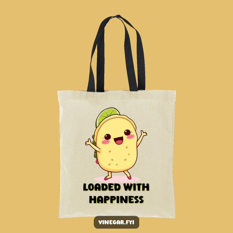 Funny Kawaii Taco Tote Bag - Spacious & Hilarious Carry-All for Foodies